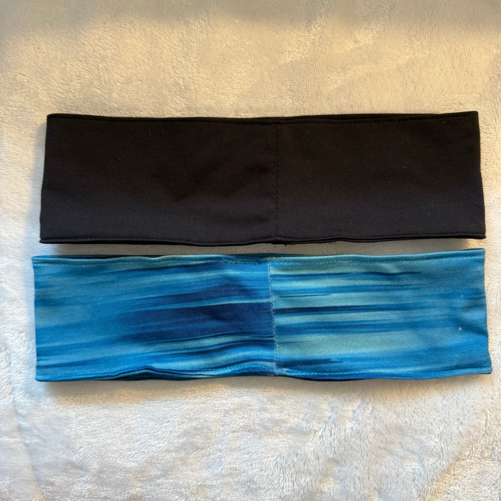 Nike - Bundle of 2 Headbands - Training, Gym, Workout - Black and Blue - Picture 3 of 5